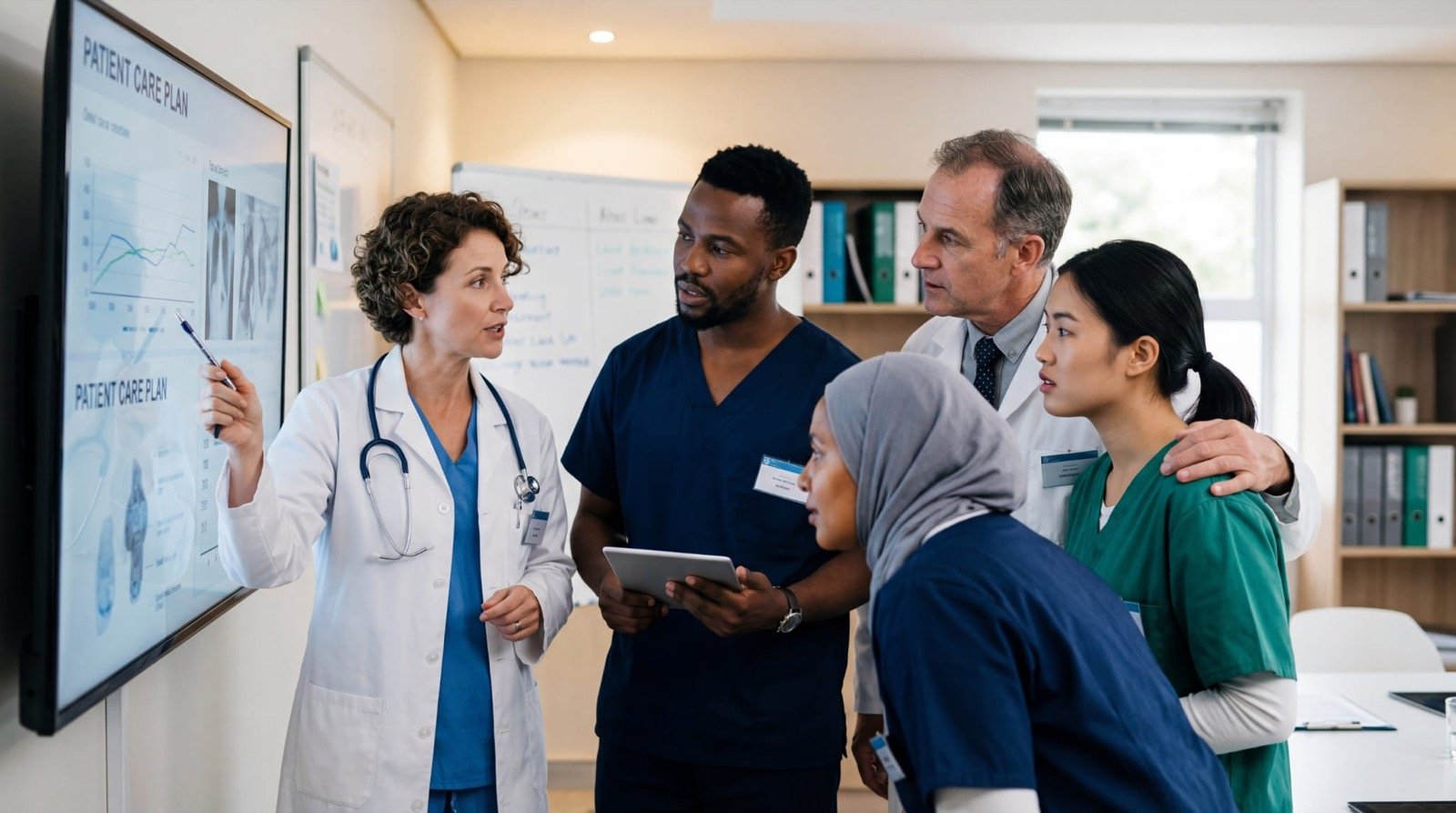 Healthcare clinician at work in a UK clinical setting